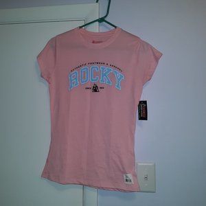New Women's Pink Rocky Boots T Shirt Size Medium